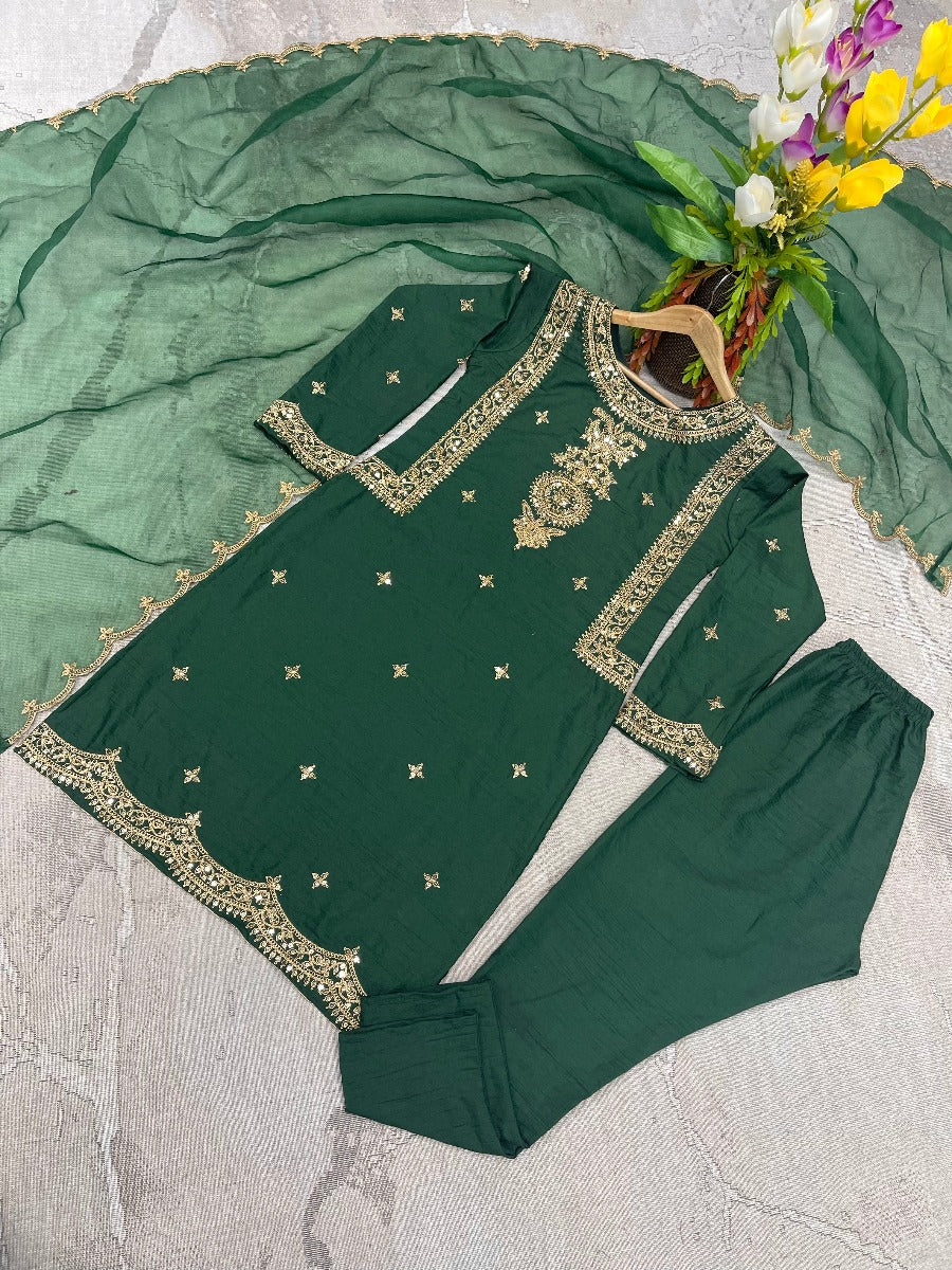 Launching New Đěsigner Party Wear Look Top-Bottom & Dupatta Set.