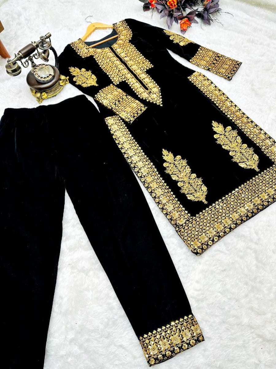 PRESENTING NEW EMBROIDERY WORK STUNNING LOOK SUIT - BOTTOM COLLATION.