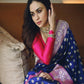 SPECIAL LICHI SILK SILVER WEAVING ALL OVER SAREE WITH RICH ROYAL BLUE COLOR BANARASI SAREE.