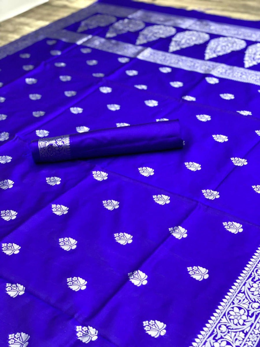 LAUNCHING LICHI SILK BANARASI SAREE IN SILVER WEAVING WORK.