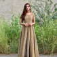 PRESENTING NEW BRONZE GOLD LAMA ANARKALI GOWN & DUPPTA SET.