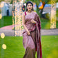 SUPER HIT WEDDING SERIES OF PESTEL LICHI SILK BEAUTIFUL RICH PALLU BANARASI SAREE WITH WEAVING WORK.