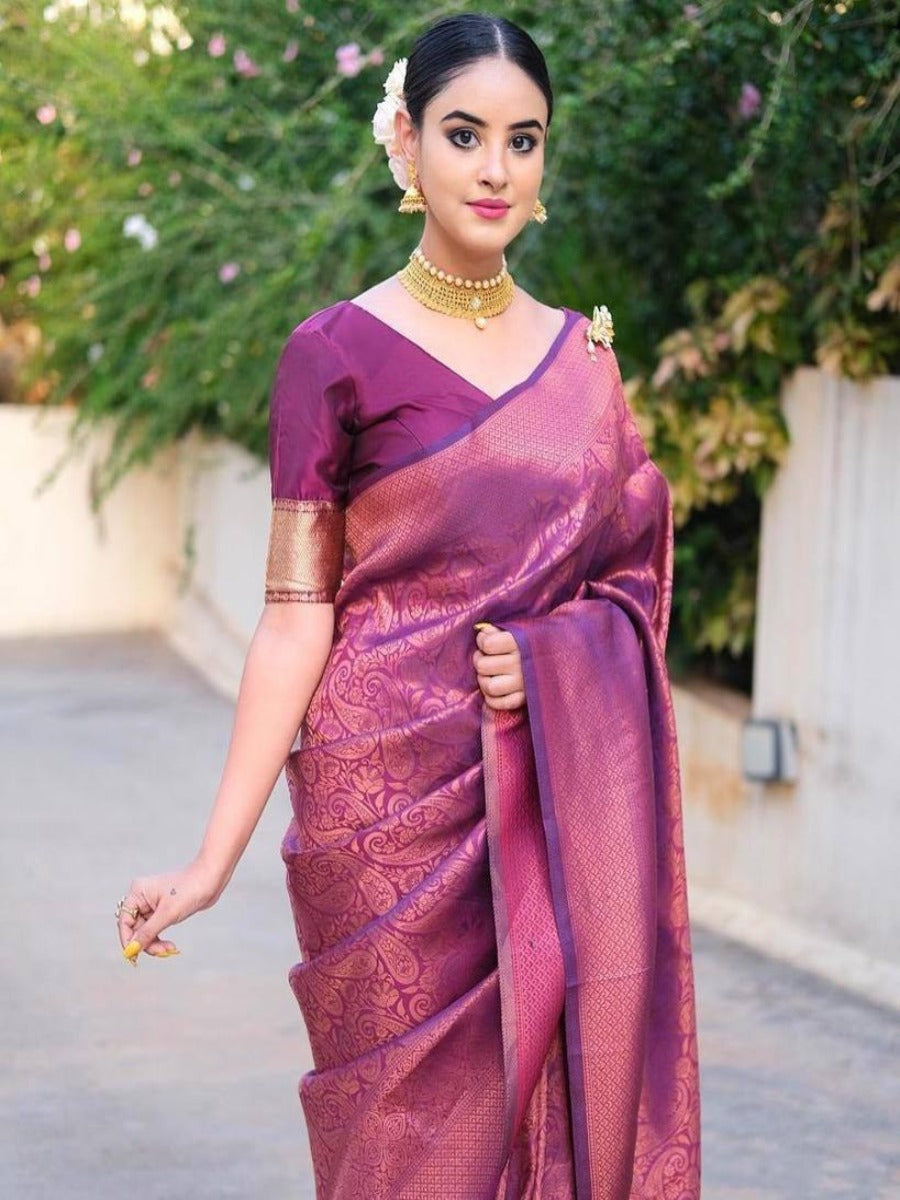 LAUNCHING LICHI SILK BANARASI SAREE WITH COPPER WEAVING.