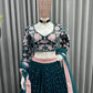 Presenting New Designer Velvet Embroidery Sequnce With Rivet Moti Work Lehenga - Choli Collaction.