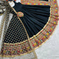 LAUCHING NEW PARTY WEAR MULTIPLE EMBROIDERY TWEEN SIQUNCE LOOK GOWN BOTTOM & DUPATTA SET WITH HAND BAG.