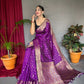 PRESENTING PURE SOFT SILK SAREE WITH COPPER AND GOLDEN ZARI WEAVED BORDER.