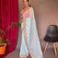 Trending Pure Georgette Wedding Collection Saree with All Over Sequence Work