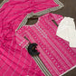 NEW DESIGNER HEAVY COTTON THREAD WORK SUIT WITH PANT AND DUPATTA.
