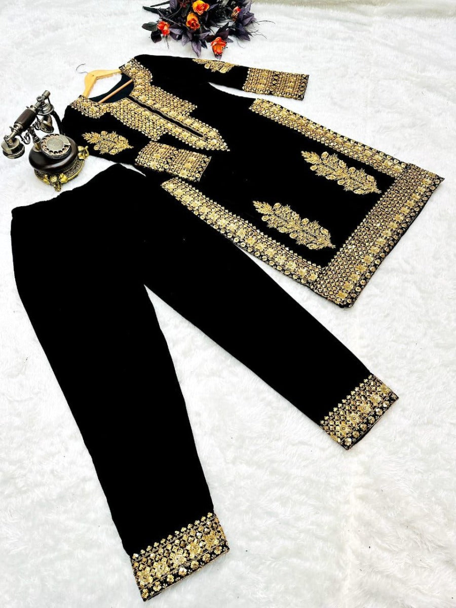 PRESENTING NEW EMBROIDERY WORK STUNNING LOOK SUIT - BOTTOM COLLATION.