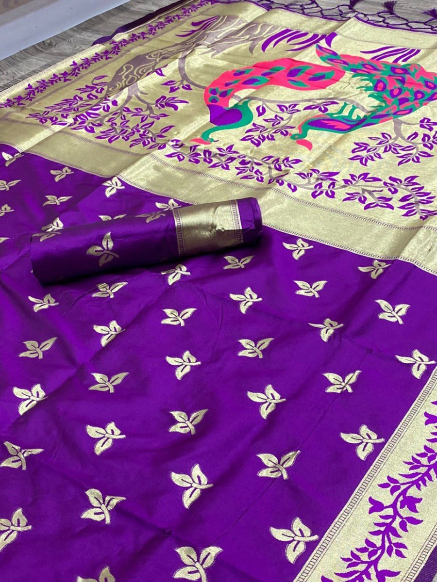 LAUNCHING PURE SILK PAITHANI PALLU WITH PURE ZARI WEAVING PAITHANI SAREE.