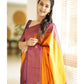 LAUNCHING POOJA AND HALDI SPECIAL LICHI SILK SAREE WITH COPPER WEAVING ALL OVER.