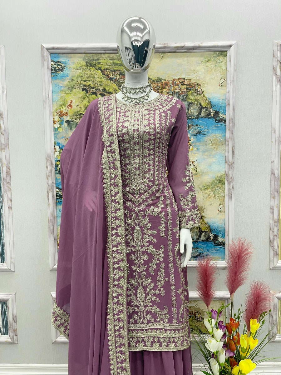 Launching New Designer Party Wear Look Top Plazzo & Dupatta Set.