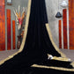 NEW DESIGNER PARTY WEAR BLACK VELVET SAREE WITH EMBROIDERED LACE WORK WITH BLOUSE.