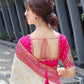SPECIAL TRUSER WITH RANI COMBINATION PANEL FIGURES LICHI SILK BANARASI SAREE.
