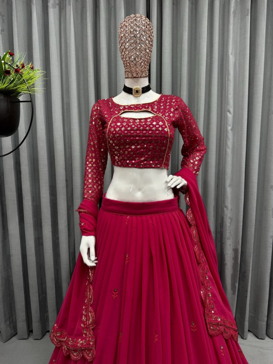 Presenting New Designer Lehenga -Choli Collaction In Embroidery Sequence Work.