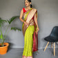 PURE PAITHANI SILK SAREE WITH PAITHANI RICH WEAVED PALLU WITH TASSELS.