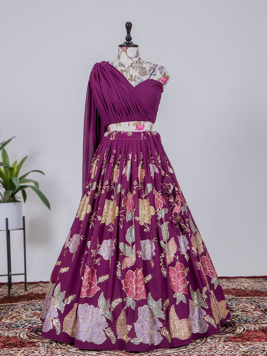 Launching Designer Wedding Wear Look With Embroidery Sequence Work Lehenga-Choli With Dupatta.