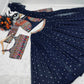 Launching Fancy Designer Heavy Embroidery Dubal Sequence Embroidery Work Lehenga Choli With Koti.