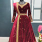 Launching New Designer Wedding Wear Look Velvet Gown & Dupatta Set.