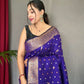 PRESENTING PURE SOFT SILK SAREE WITH COPPER AND GOLDEN ZARI WEAVED BORDER.