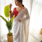 NEW DESIGNER WEAR SEQUANCE EMBROIDERED WORK SAREE WITH BLOUSE.