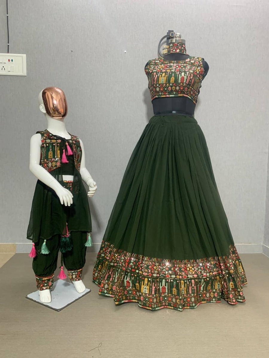 Designer Wedding Wear Look Trending Embroidered Work Top Bottom With Koti For Daughter.