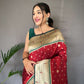 PURE PAITHANI SILK SAREE WITH PAITHANI RICH WEAVED PALLU WITH TASSELS.