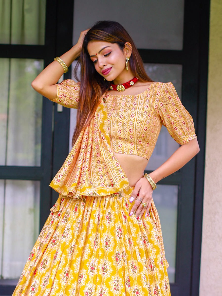Buy online Girls Pink Printed Lehenga Choli With Dupatta from ethnic wear  for Women by Aurelia for ₹1599 at 43% off | 2024 Limeroad.com