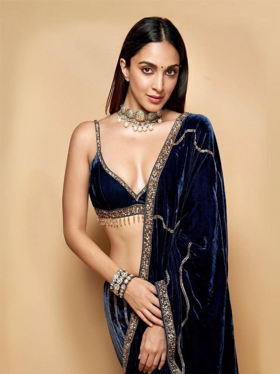 NEW BOLLYWOOD STYLE FANCY LEHENGHA CUM SAREE SEQUENCE EMBROIDERED WORK LEHENGA CHOLI WITH DUPATTA LAUNCH WEAR BY KIARA ADVANI.