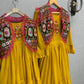 Launching Designer Wedding Wear Look Trending Embroidered Work Gown With Koti For Daughters