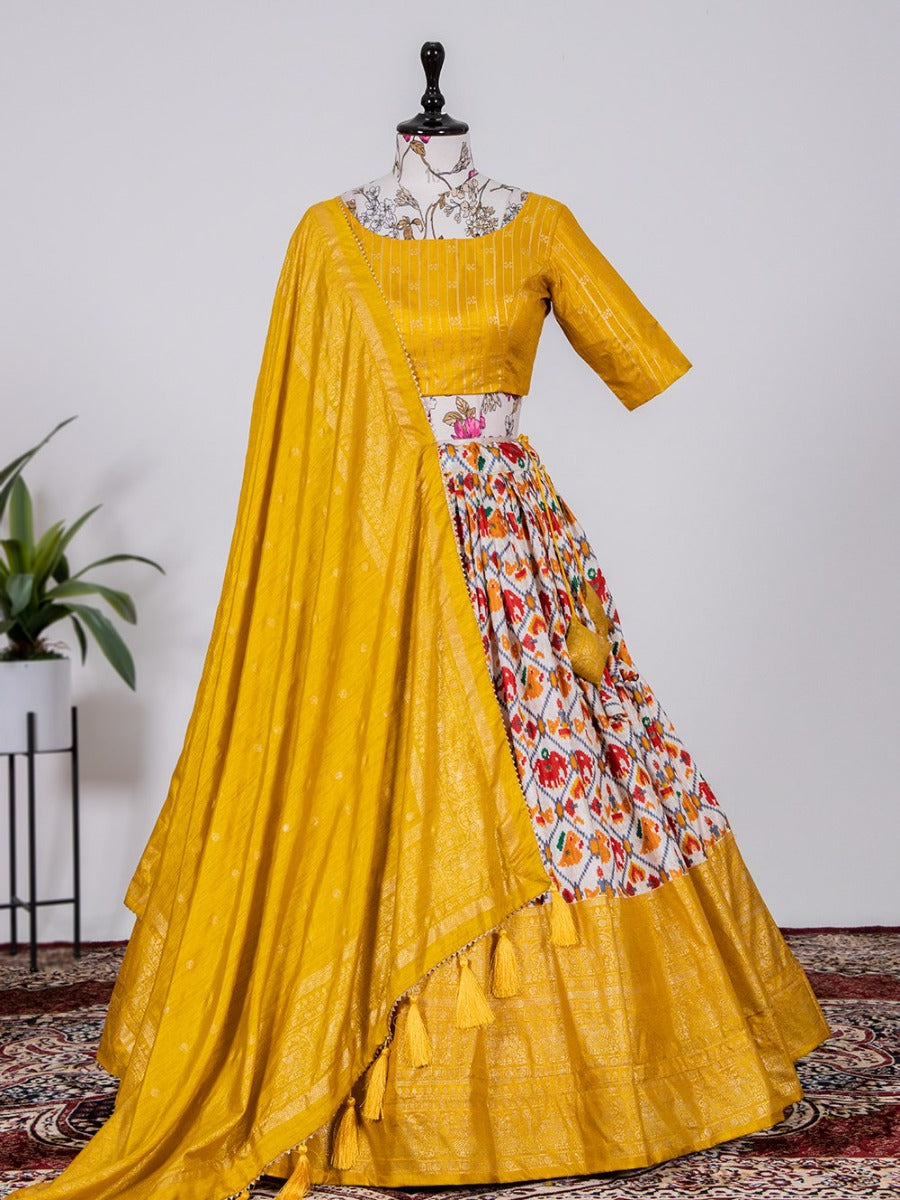 Launching Designer Wedding Wear Look Paired Patola Print Lehenga Choli With Foil Printed Dupatta.