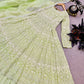 Launching Designer Wedding Wear Look Gorgette Siqunce Embroidery Work Top-Lehenga & Dupatta Set.